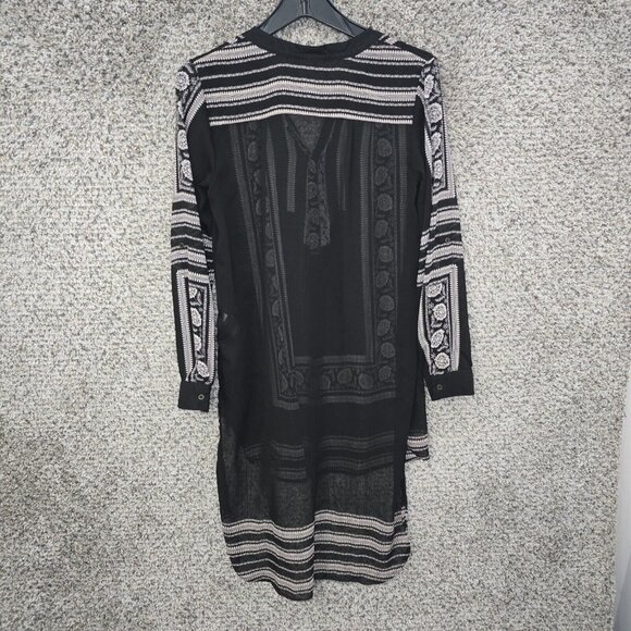 Knox Rose Top Womens Small Black Sheer Tunic Boho High Low Blouse Ladies - Picture 7 of 7